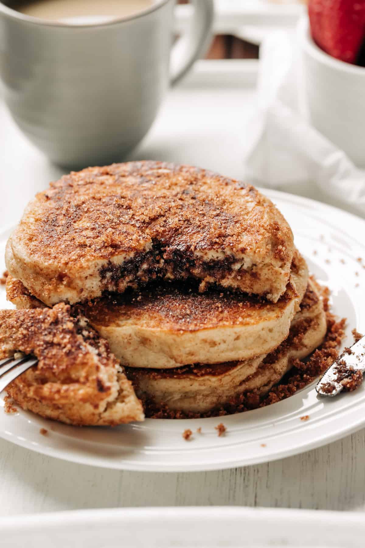 Molten Core Delight: Easy Nutella Stuffed Donut Pancakes Recipe